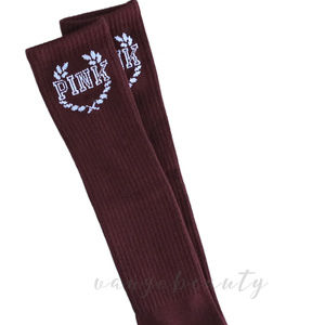 Victoria Secret Pink Knee High Socks Burgundy NEW